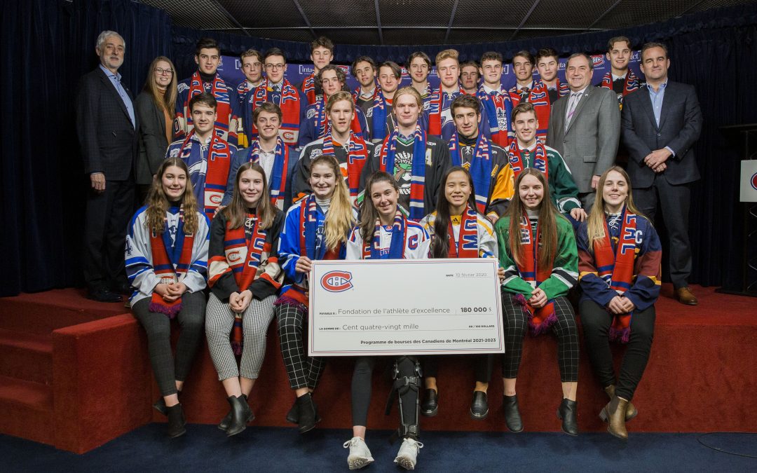 Les Canadiens de Montréal bonifient leur appui à la Fondation de l’athlète d’excellence et à la relève en hockey jusqu’en 2023